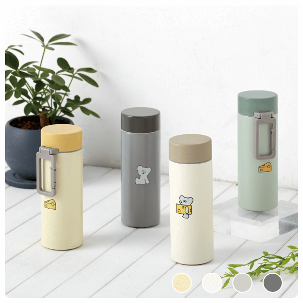 ねずみのANDY×MOTTERUカラビナハンドルサーモボトル250ml
